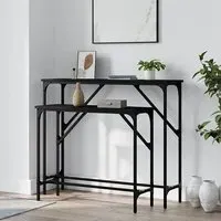 Rivas Set of 2 Console Tables - Black, Engineered Wood