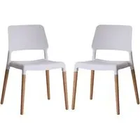 Rivera Dining Chairs - White, Beech