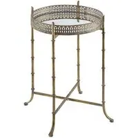 Rivera Large Round Side Table - Gold, Metal