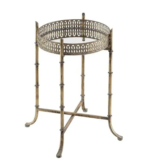 Rivera Round Side Table - Gold, Metal image