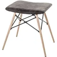 Riverhead Faux Leather Stool - Grey, Beech