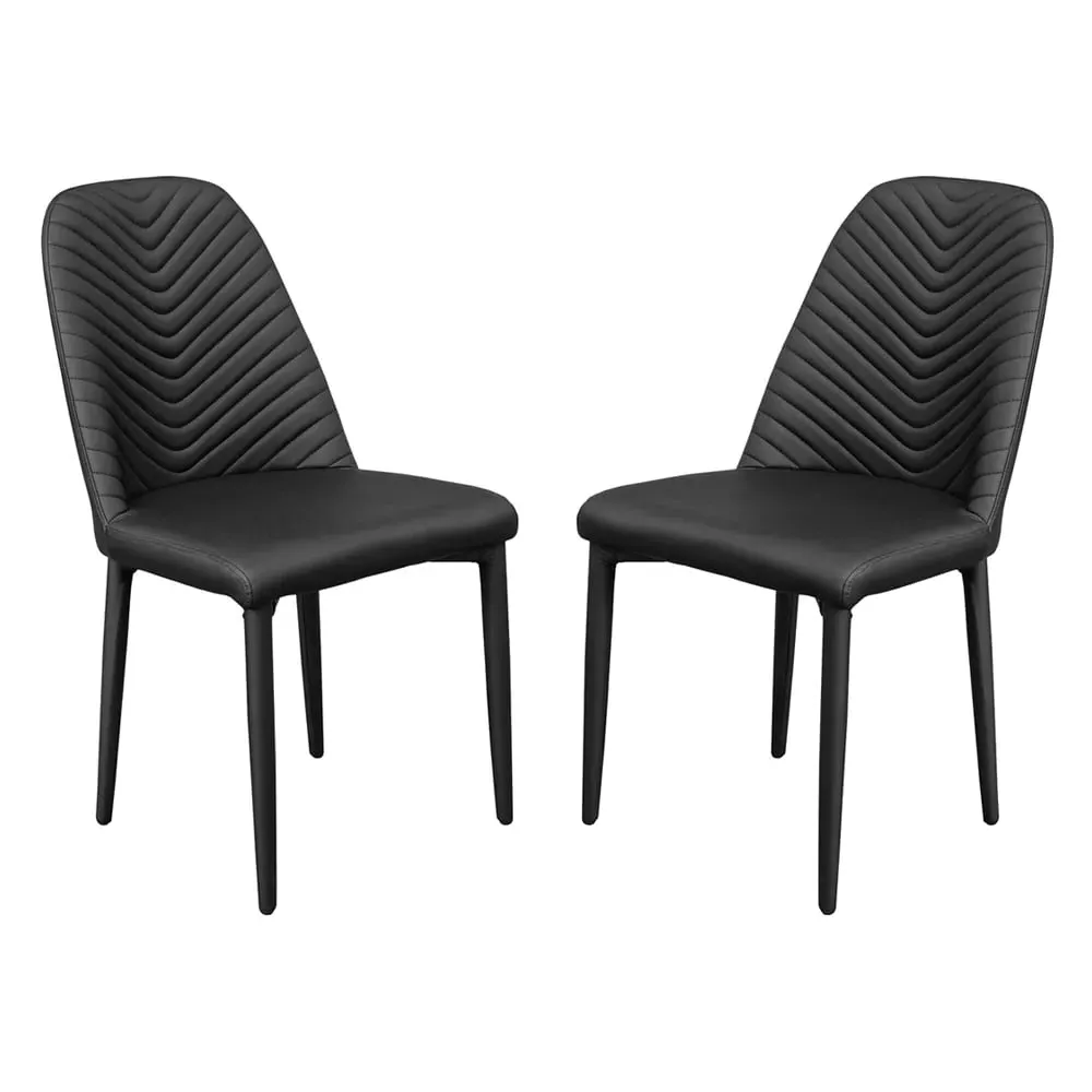 Riverside Dining Chairs Pair - Black, PU Leather image