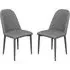 Riverside Dining Chairs Pair - Grey, PU Leather
