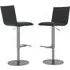 Riverton Swivel Bar Chairs with Height Adjustment - Black, Leather