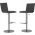 Riverton Swivel Bar Chairs with Height Adjustment - Grey, Leather