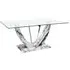 Riviera Rectangular Dining Table - Clear Glass, Marble Effect