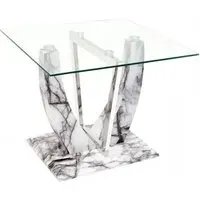 Riviera Square Lamp Table - Clear, Glass