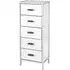 Rivota 5 Drawer Chest - Silver, Mirrored Glass