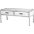 Rivota Coffee Table with 2 Drawers - Silver, Mirrored Glass