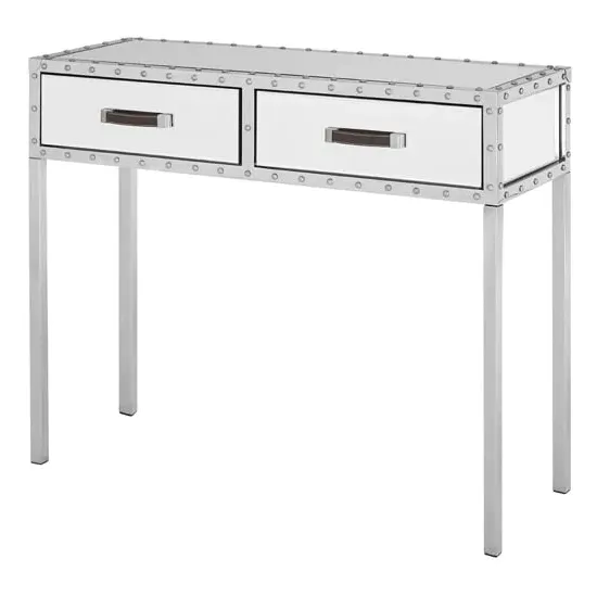 Rivota Console Table with 2 Drawers - Silver, Mirrored Glass image
