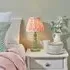 Riyadh 20cm Shade Wood Table Lamp - Green, Fabric