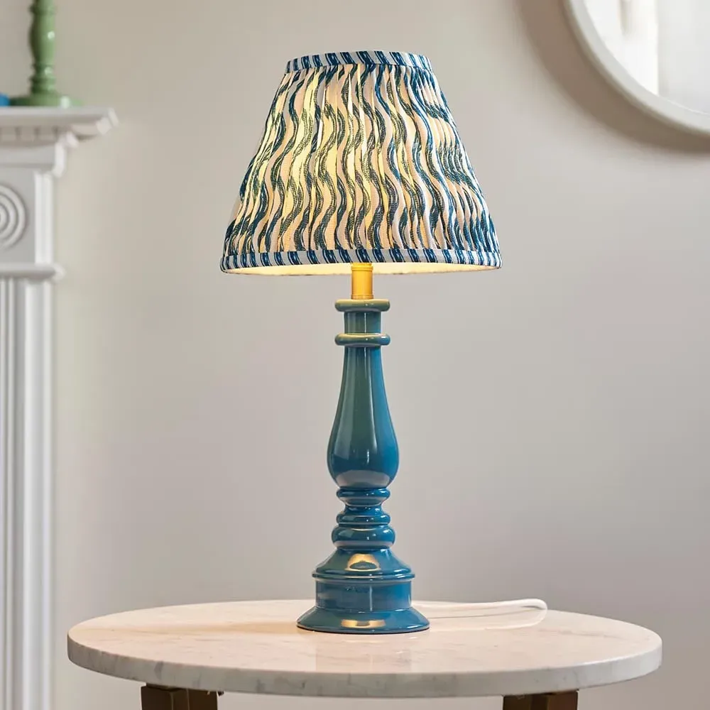 Riyadh 25cm Shade Resin Table Lamp - Marlin Blue image
