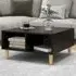 Riye Coffee Table with 2 Shelves - Black, Wood