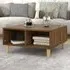 Riye Coffee Table with 2 Shelves - Brown Oak, Wood