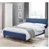 Riyeko Double Bed Frame - Dark Blue, Linen