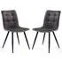 Rizhao Dining Chairs with Black Legs - Dark Grey, Fabric