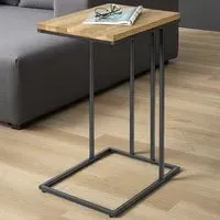 Roanoke End Table with Metal Frame - Oak, Black