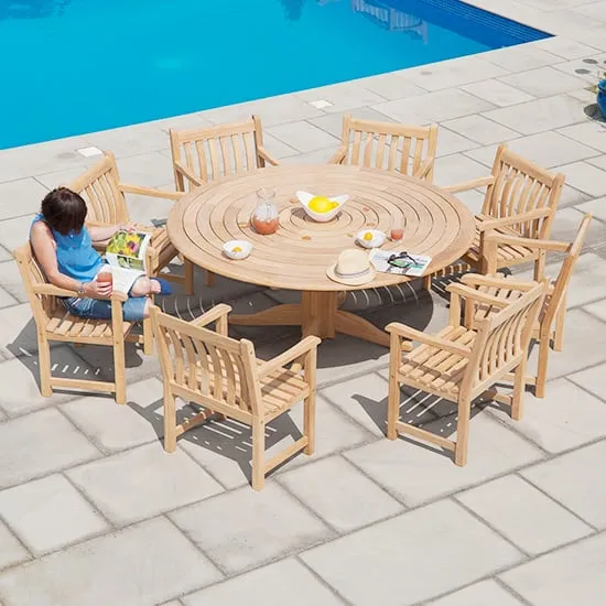 Robalt 1750mm Dining Table with 8 Chairs - Natural, Timber image