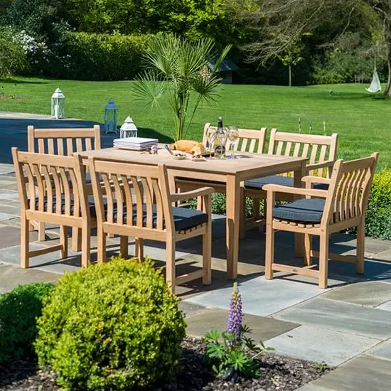 Robalt 6-Seater Dining Set with Chairs - Natural, Wood