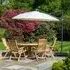 Robalt 6-Seater Dining Set with Parasol - Natural, Wood