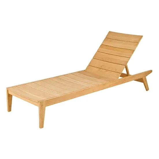 Robalt Adjustable Sun Bed - Natural, Timber