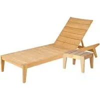 Robalt Adjustable Sun Bed with Side Table - Natural, Wood