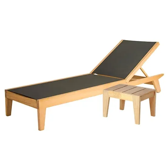 Robalt Adjustable Sun Bed with Side Table - Natural, Wood image