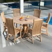 Robalt Dining Table with 6 Bengal Chairs - Natural, Timber