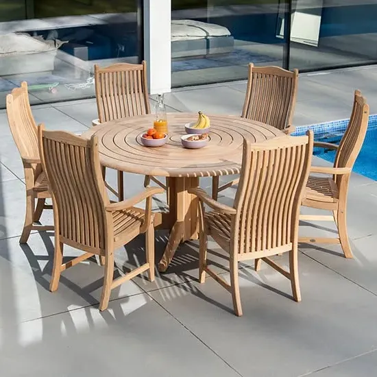 Robalt Dining Table with 6 Bengal Chairs - Natural, Timber