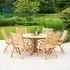 Robalt Dining Table with 6 Folding Armchairs - Natural, Timber