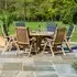 Robalt Dining Table with 6 Recliner Chairs - Natural, Timber