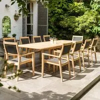 Robalt Extending Dining Table with 10 Armchairs - Natural, Timber