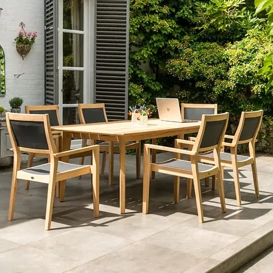 Robalt Extending Dining Table with 6 Armchairs - Natural, Timber image