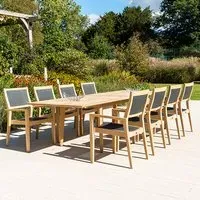 Robalt Extending Dining Table with 8 Armchairs - Natural, Timber