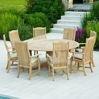 Robalt Extending Dining Table with 8 Bengal Chairs - Natural