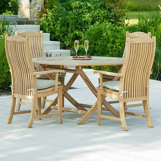 Robalt Folding 1300mm Dining Table with 4 Chairs - Natural