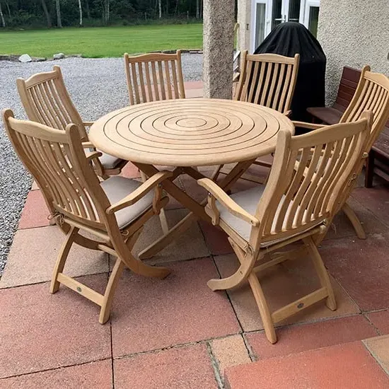 Robalt Folding 1300mm Dining Table with 6 Chairs - Natural