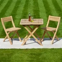 Robalt Folding Coffee Set with 2 Chairs - Natural, Timber