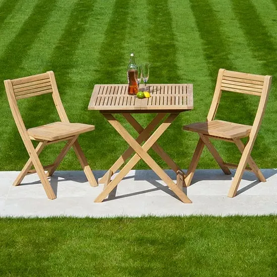 Robalt Folding Coffee Set with 2 Chairs - Natural, Timber