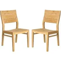Robalt Garden Side Chairs Pair - Natural Wood