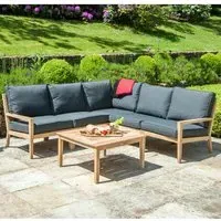 Robalt Outdoor Lounger Set with Side Table - Oak, Grey