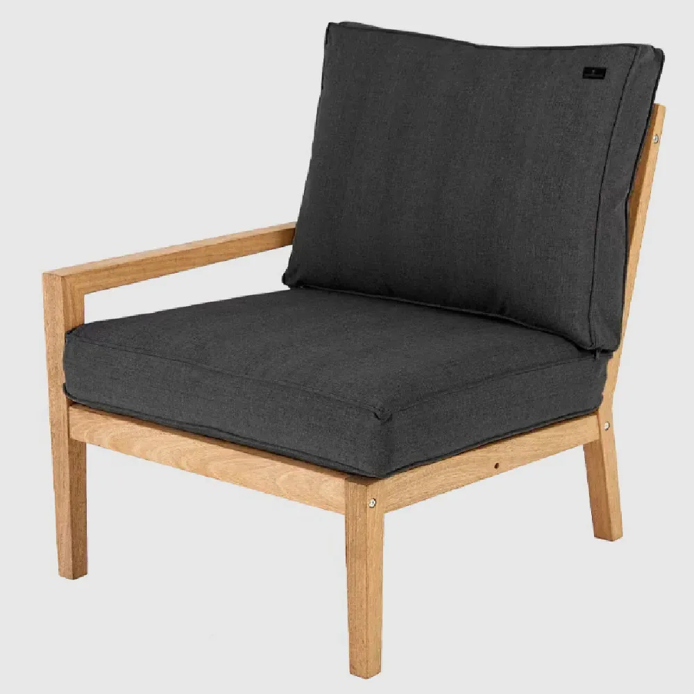 Robalt Right End Module Chair with Cushions - Natural, Wood product