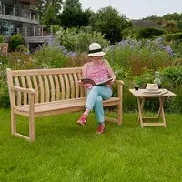 Robalt Wooden 5ft Bench with Side Table - Natural