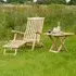 Robalt Wooden Relaxing Chair with Side Table - Natural
