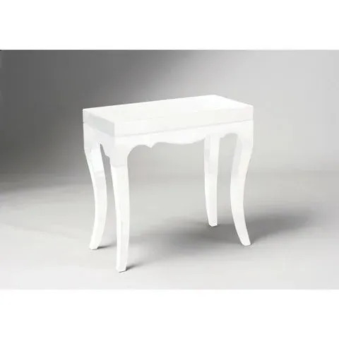 Roccoco Accent Table - White, High Gloss