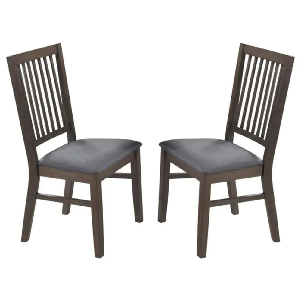 Rochelle Dining Chairs with Fabric Seat, Pair - Dark Oak, Grey product