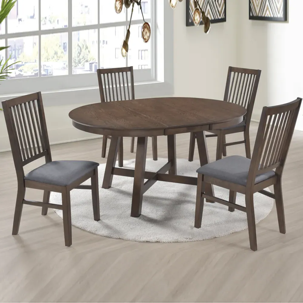 Rochelle Extendable Dining Table & 4 Chairs - Dark Oak product