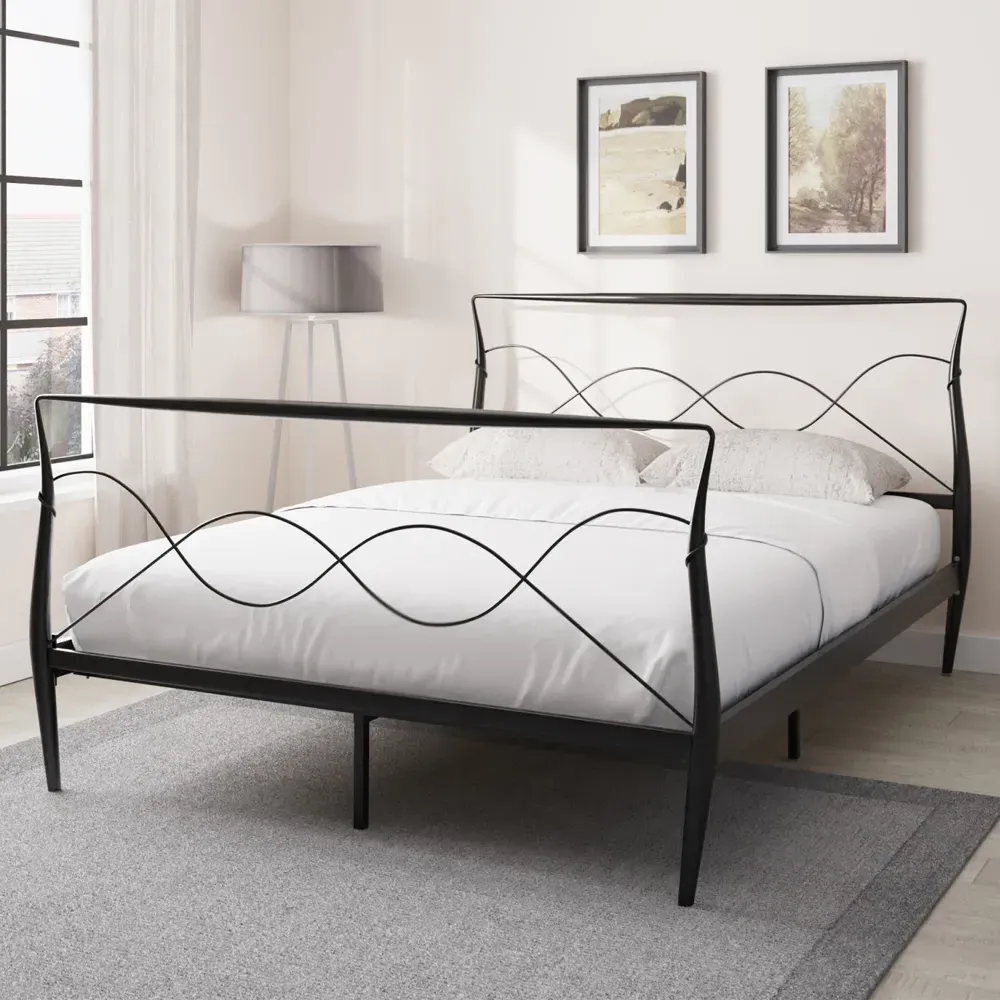 Rochelle Metal King Size Bed Frame - Black product