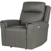Rochester 1-Seater Electric Recliner Sofa - Ash, Leather