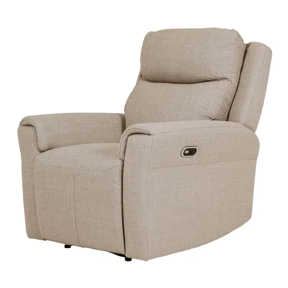 Rochester 1-Seater Electric Recliner Sofa - Mushroom, Fabric
